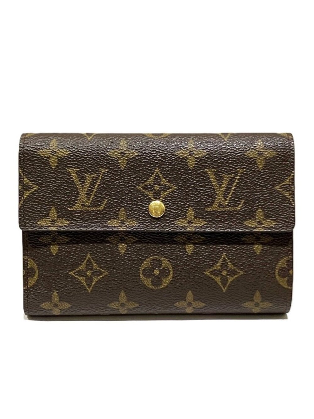 Louis Vuitton Porte Tresor Etui Papiers Monogram Trifold Wallet Canvas